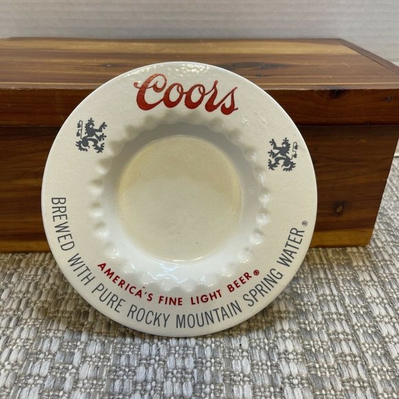 Coors Light Accents Vintage Coors Ceramic Ashtray 95s1960s Vgc